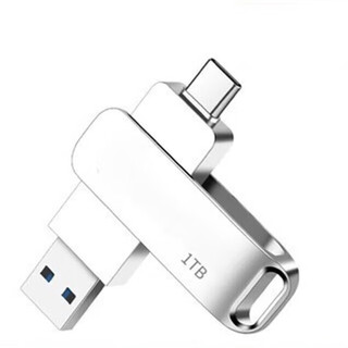 u盘手机电脑通用大容量Type-c vivo小米手机电脑优盘支持定制 浅灰色_银色1TB