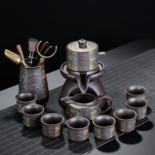 Yuanhe zisha automatic tea set set household light luxury high-end stone grinding rotating teapot kung fu tea cup lazy tea making artifact