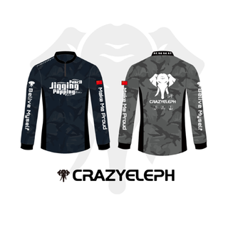 Crazyeleph crazy elephant fishing suit professional sun protection breathable quick-drying ice silk top fishing long-sleeved road suit top unisex navy blue-xl size