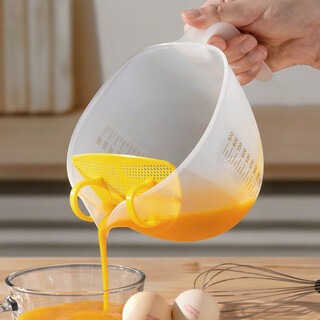 Home katei story japanese rice cleaning artifact egg liquid filter measuring cup rice cleaning sieve egg custard filter food grade drain basket with scale