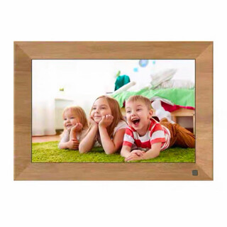 15.6寸WIFI远程推送触摸数码相框高清IPS自动横竖屏播放电子相册 10英寸木纹32G