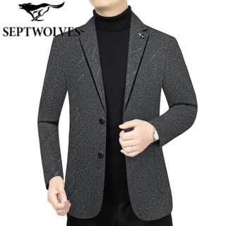 Septwolves jacket expert blazer men's business casual spring and autumn new suit korean style slim middle-aged dad's uniform jacket men dark gray d135 d135 2xl 185 size suitable for 150-175 jin jin is equal to 0.5 kg
