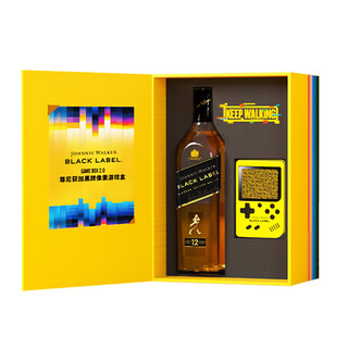 尊尼获加12年黑方黑牌像素游戏礼盒700ml 苏格兰调和型威士忌