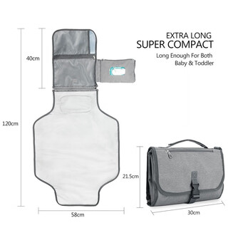 Jingmengyuan outing diaper changing pad baby convenient mobile diaper pad infant care pad washable waterproof diaper bag 8-piece pack gray can hold 7 diapers