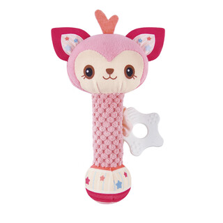 Le ding dong baby toys 0-1 years old hand rattle can chew newborn baby grasping training 0-6 months meeting gift hand-held rattle stick fox