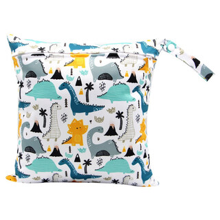 Baby waterproof baby hanging bag diaper bag diaper bag outside storage bag crib clothes diaper portable bag white green large size 30*28cm