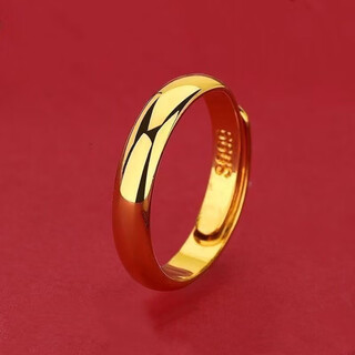 Kzd lao fenghuang simple adjustable smooth ring as a gift 9999-smooth ring lao fengxiang same style 4.528 g