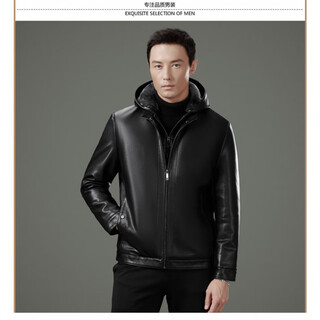 Kbxng jinba 2025 new winter velvet thickened leather jacket men's genuine leather middle-aged and elderly dad's leather jacket with fur integrated black 8036 model m 170