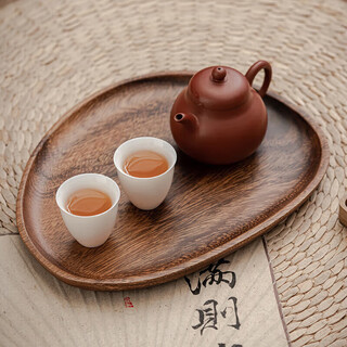 Meidu acacia wood tray tea tray solid wood household simple cup holder coaster irregular coffee tray nut snack tray tableware solid wood tray pebbles large 25*20 1 layer