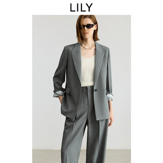 Lily zero pressure suit 2025 new autumn women's gray loose casual commuting high-end suit jacket 501 gray xl