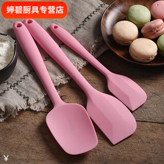 Zixi silicone spatula three-piece set snowflake baking tools cream spatula cake spatula mixing knife set pink set