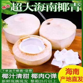 Xianyuan pangpang hainan full box of 2-9 packs of freshly picked green coconuts in season, low-sugar coconut milk, coconut water, fruits for pregnant women, 9 packs of coconuts with skin (the skin is not easy to be damaged)