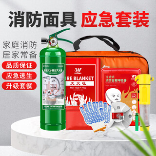 Fire gas mask, anti-smoke fire escape mask, family hotel emergency kit, hotel school filtering self-rescuing respirator tzl30 single noble suit (upgrade package)