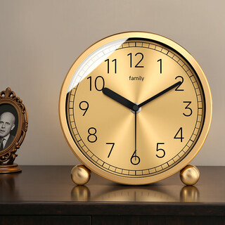 Zhizhen brass desktop clock living room home study office large table clock clock ornaments desktop clock silent pendulum clock small brass material-metal plate-brand movement