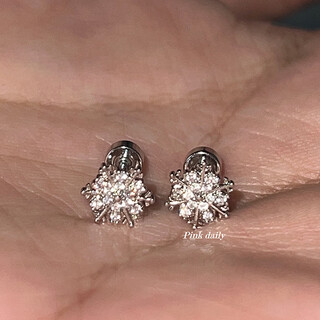 Rsrddy old phoenix winter snowflake zircon earrings for women sterling silver 9999 explosive ear bone nails and cochlear nails new style sleeping winter snowflake zircon earrings pair