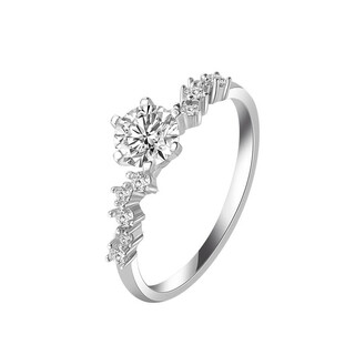 Chow tai sang carat igi artificially grown diamond star dream six claw proposal gift exquisite box platinum moissanite diamond ring for women no. 9 circle 50 points