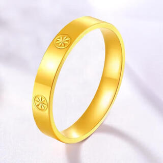Lossot birthday gift for girlfriend pure gold 999 meter gold ring female 5g hard gold closed solid ring ring