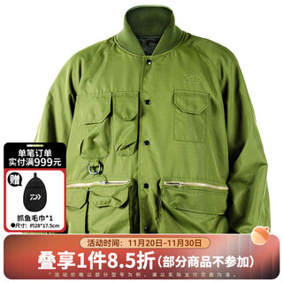 Daiwa 22 new style de-6222cs workwear waterproof fishing jacket multi-pocket loose jacket military green m