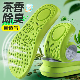 Antarctic 2 pairs of tea-scented deodorizing sports insoles, breathable, sweat-absorbing, shock-absorbing, soft-elastic running insoles, special military training station for long-term weariness 41-42