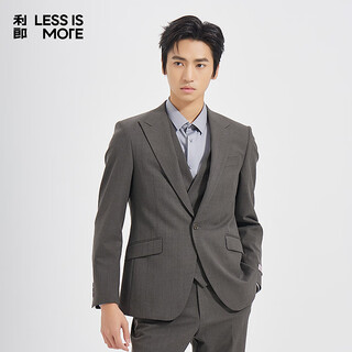 Lilang youth business men's tr blended suit men's patch collar easy-care formal suit three-piece set gray coffee (1sa) 185a