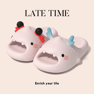 Late time2025 new nezha little shark children's slippers boys summer indoor non-slip kids baby girls slippers pink nezha+ao bing 22 cm inner length 220 suitable for feet 21cm long