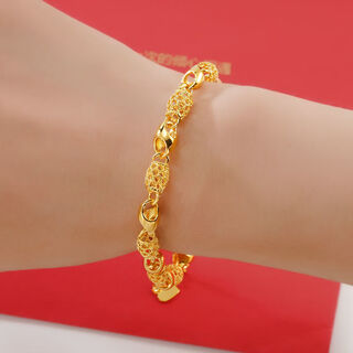 Fat donglai's same style vietnam sand gold bracelet new pixiu female ins long lasting bracelet with gypsophila gold plated lantern bracelet