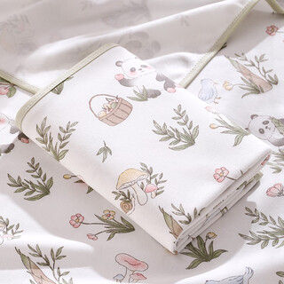 Mumuxi baby bag single spring and summer newborn baby blanket pure cotton blanket delivery room blanket jacquard cover blanket anti-jump bamboo shoot panda soft bound 100% cotton 90*90cm
