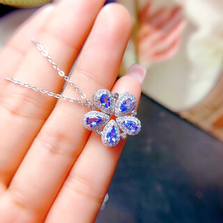 Caox has a special offer on a multi-wear natural tanzanite necklace chain with high clarity and color beautiful stones 3*5mm