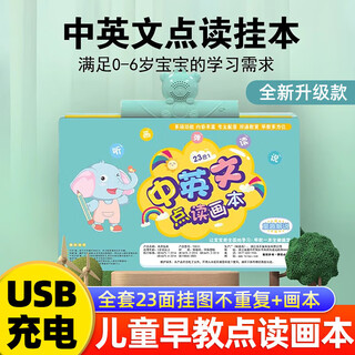宝宝发有声书幼儿童点读早教机中英文启蒙认识字数字拼音读物挂图 23合1中英文点读画本