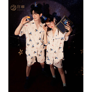 Gong die cool style disney mickey couple pajamas short sleeve modal cotton unisex home clothes summer