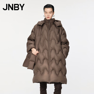 Jnby/jiangnan buyi polani autumn and winter mid-length down jacket women's water ripple hooded 5oac12630