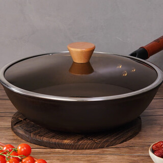 Pang zongzhi brown glass lid explosion-proof see-through pot lid wok with high temperature resistance brown 28cm