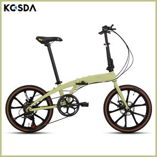 Kosda official direct sales 20-inch one-piece wheel ultra-light portable aluminum alloy 7-speed adult men and women retro city discount ks100 light green/ten-knife wheel/shimano 7-speed 20-inch