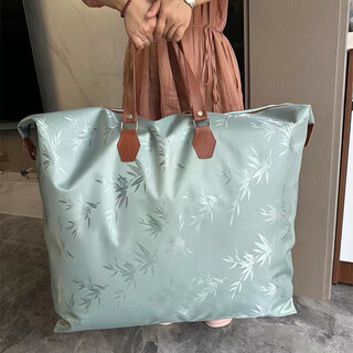 Thickened oxford cloth quilt storage bag student quilt bag waterproof thickened durable moving packing bag bamboo leaf green thickened waterproof/moisture-proof/extra large 85*75cm (for winter 8-12 jin jin equals 0.5 kg quilt