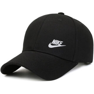 Michael jordan-nike hats for men and women, spring and summer pure cotton baseball caps, casual hard-top peaked caps, fashionable and versatile, sun protection and fishing, nike pure cotton letter hook black, nike adjustable (55-60cm)
