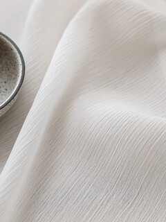 Wen yijia pressed wrinkled texture white gauze light-transmitting and slightly transparent heightening 6 meters fantasy loft living room window screen balcony bedroom gauze original white super high width 2.7 meters * height 3 meters hook type 1 piece