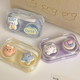 Bwnk contact lens box portable no-twist cap remover clip to assist wearing stick suction stick companion box no-twist cap to start school