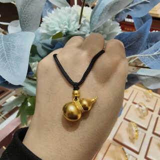 Yuansi gold-wrapped and silver-wrapped fulu gourd pendant, male and female wang jiaer and deng are the same ancient method inheritance pendant sweater chain gift fulu gourd, gold-wrapped about 1 gram, free black rope