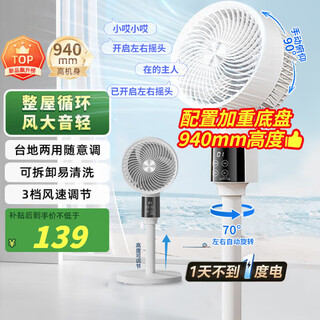 Intelligent voice shaking air circulation fan home bedroom silent floor fan office powerful refrigeration air conditioning fan stand standalone small electric fan level 1 energy consumption flagship 3d monsoon cycle ai voice control丨aromatherapy negative ion purification 2025 new upgraded model