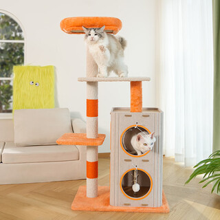 Fandu pet house cat climbing frame cat nest play and sleep integrated large sisal column multi-layer jumping platform tree hole cat scratching board