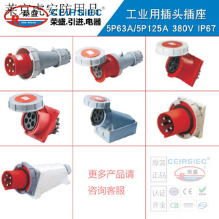 Rongsheng ceirsiec industrial plug and socket 5p63a three-phase five-core 125a plug and socket rs0352/2352 rs0352+rs2352