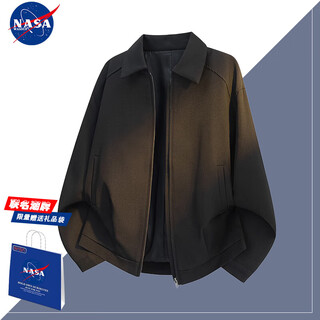 Nasawassupcleanfit gray short jacket men's spring and autumn trendy brand lapel suit jacket high-end american baseball uniform black xl recommended 130-145jin jin equals 0.5 kg