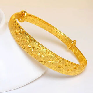 Authentic fengxiang real gold 18k bracelet for women hong kong gold 18k baby's breath bracelet valentine's day gift for wife and mother 38g baby's breath bracelet (gives ring)