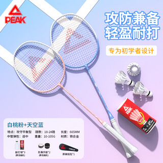 匹克羽毛球拍对拍套装儿童青少年小学生超轻合金初级入门学生成人训练