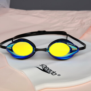 Speedospeedo swimming goggles speedo myopia swimming goggles waterproof anti-fog high-definition swimming goggles with different degrees for men and women blue color + swimming cap default white 400