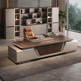 Jiazhi president desk boss desk light luxury high-end office furniture chairman executive desk desk and chair combination 2.8m boss desk + 3.1m file cabinet