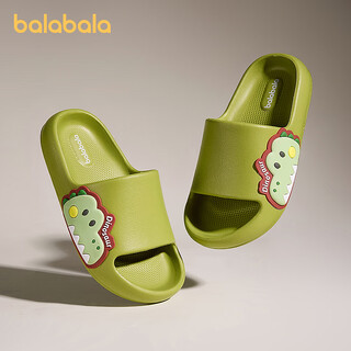 Balabala children's shoes children's slippers boys and girls bathroom shoes home and outdoor wear 2025 summer new cartoon green tone 00344 19