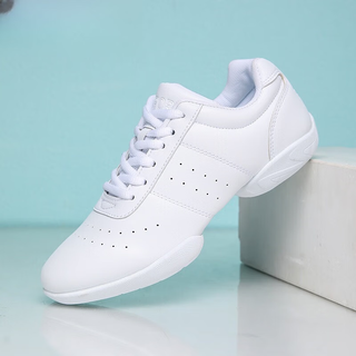Pauline peserypaulinepesery competitive aerobics shoes children's soft soled cheerleading training shoes competitive aerobics shoes 610 white 31 31