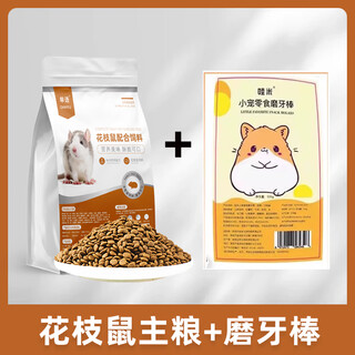 单语花枝鼠专用主粮全价粮食全龄阶段维生素营养鼠粮用品饲料食物零食 花枝鼠粮1袋+磨牙棒1袋20根
