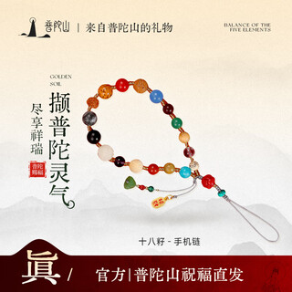 Putuo mountain official authentic eighteen seed mobile phone chain duobao bodhi mobile phone lanyard to attract wealth mobile phone ornaments couple birthday gift